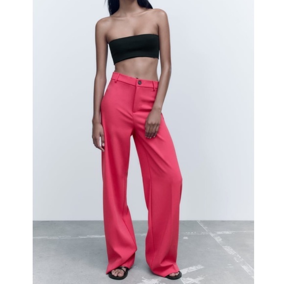 New Zara | Pink Highrise Trousers - Picture 7 of 15